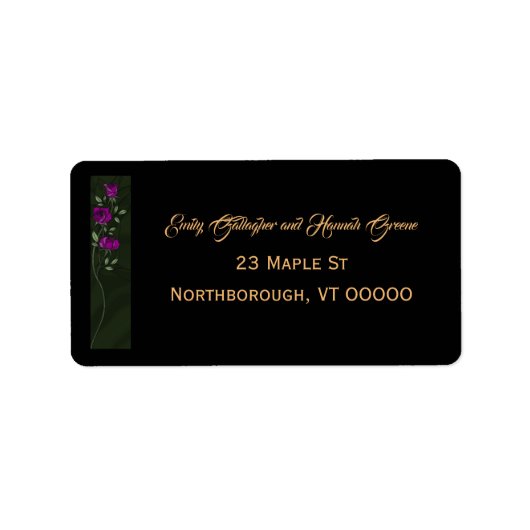 Étiquettes d'adresse Roses gothiques (Devant)