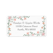 Étiquettes d'adresse Roses Pêches, Vigne Verte Feu (Devant)