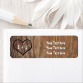 Étiquettes d'adresse rustiques en bois sculpté en  (En situation)