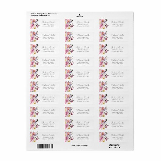 Étiquettes d'adresse simplement jolies (Feuille entière)