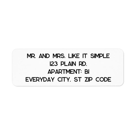 Étiquettes d'adresse simples et faciles (Devant)