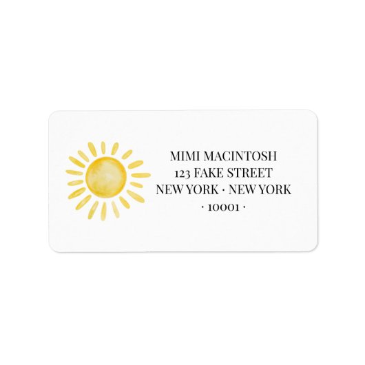Étiquettes d'adresse Sunshine (Devant)