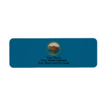 Étiquettes d'adresse Tortue de mer Bleu océan
