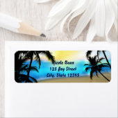 Étiquettes d'adresse tropicales de plage et de pal (En situation)