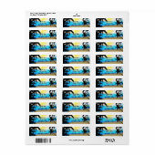 Étiquettes d'adresse tropicales de plage et de pal (Feuille entière)