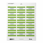 Étiquettes d'adresse vert citron bleu marine (Feuille entière)