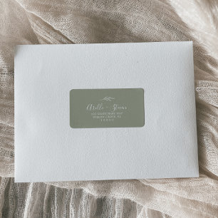 Étiquettes d'adresse Vert Sauge Feuille Minimalist