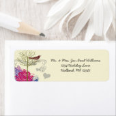 Étiquettes d'adresse Vintage Birds Musical Bright (En situation)