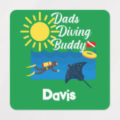 Étiquettes Dads Diving Buddy Design - Vêtements pour petits C (Design 2)