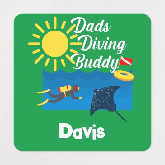 Étiquettes Dads Diving Buddy Design - Vêtements pour petits C (Design 1)
