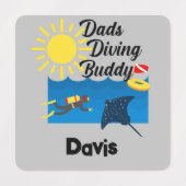 Étiquettes Dads Diving Buddy Design - Vêtements pour petits C (Design 2)