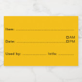 Étiquettes d'alimentation jaune or pour la maison (Étiquettes simples)