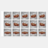 Étiquettes Damask, Citrouille de Thanksgiving | Gris (Feuille)