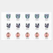 Étiquettes d'animaux mignons (Feuille)