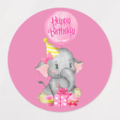 Étiquettes d'anniversaire des éléphants (Design 2)