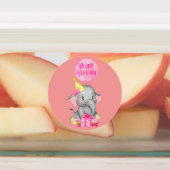 Étiquettes d'anniversaire des éléphants (Apposé)
