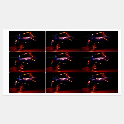 Étiquettes danse de voiture violette (Feuille)