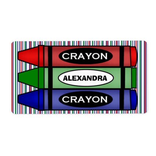 Étiquettes d'approvisionnement scolaire avec nom (Devant)