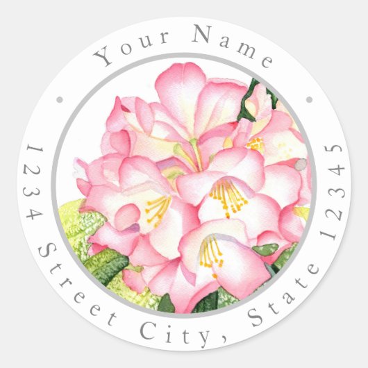 étiquettes d'aquarelle 'Pink Rhod' (Devant)