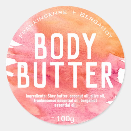 Étiquettes D'Aquarelle Rose Et Orange (Devant)