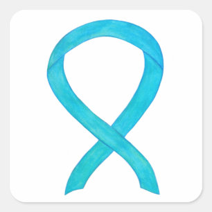 Étiquettes d'art ruban de sensibilisation Turquois