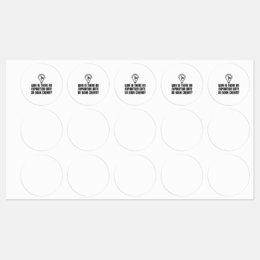 Étiquettes Date d'expiration sur la crème aigre (Feuille)