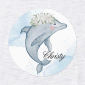 Étiquettes Dauphins d'aquarelle personnalisés (Design 1)