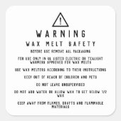 Étiquettes d'avertissement de sécurité de la cire (Devant)