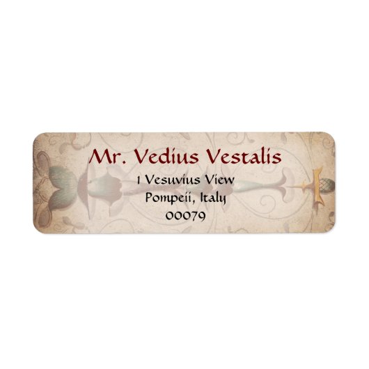 Étiquettes de adresse à thème Pompéi (Devant)