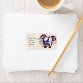 Étiquettes de adresse américains de chiens de boxe (En situation)