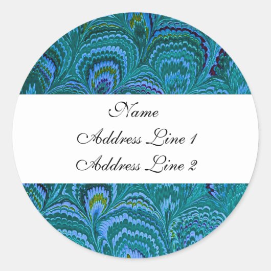 Étiquettes de adresse Aqua Peacock (Devant)