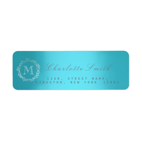 Étiquettes de adresse argentés de retour de bleu
