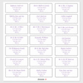 Étiquettes de adresse bénéficiaires de texte viole (Feuille)