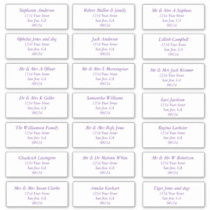 Étiquettes de adresse bénéficiaires de texte viole