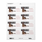 Étiquettes de adresse bergers allemands (Feuille entière)