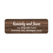 Étiquettes de adresse blancs rustiques en bois fon (Devant)