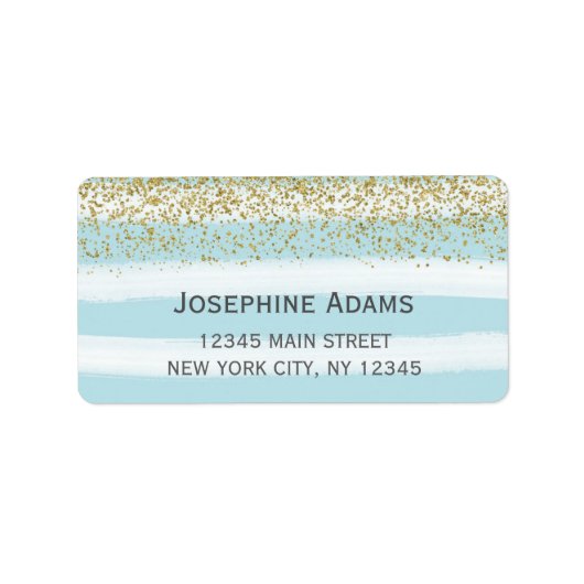 Étiquettes de adresse bleu et or (Devant)