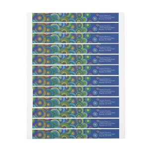 Étiquettes de adresse bleu vert de bouclage de