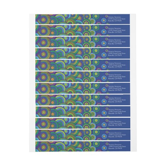 Étiquettes de adresse bleu vert de bouclage de (Feuille)