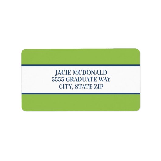 Étiquettes de adresse bleus de la Marine verte de  (Devant)