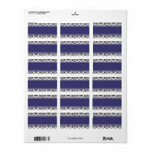 Étiquettes de adresse bleus de mariage damassé (Feuille entière)