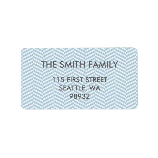 ÉTIQUETTES DE ADRESSE BLUE CHEVRON (Devant)