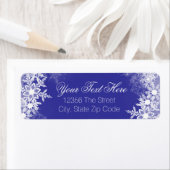 Étiquettes de adresse Blue Snowflake (En situation)