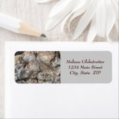 Étiquettes de adresse—Bois pétrifié, Avant (En situation)