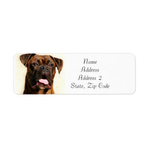 Étiquettes de adresse Brindle de chien de boxeur