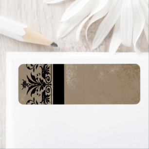 Étiquettes de adresse Brown Damask -