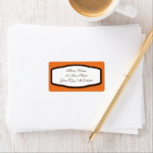 Étiquettes de adresse Brown et blancs orange (En situation)