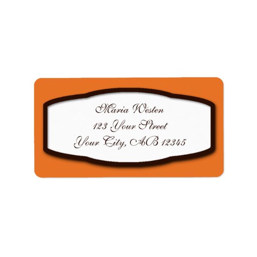 Étiquettes de adresse Brown et blancs orange (Devant)