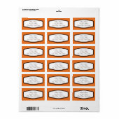 Étiquettes de adresse Brown et blancs orange (Feuille entière)