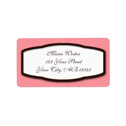 Étiquettes de adresse Brown et blancs roses (Devant)